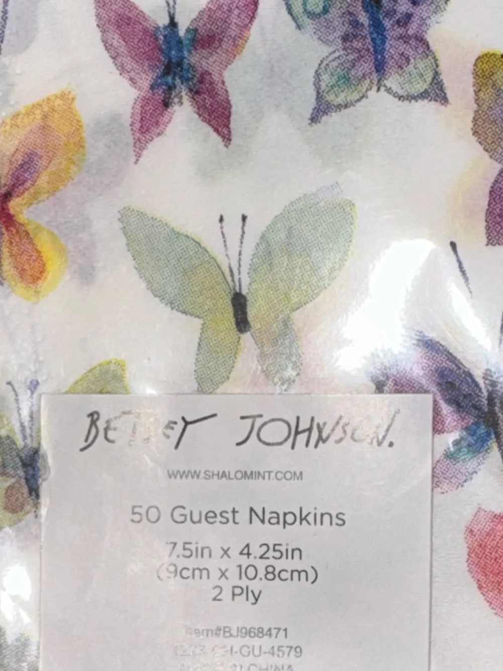 Betsey Johnson Watercolor Butterfly Guest Napkins - Multicolor